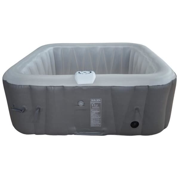 Sun Spa square uppblåsbart spa - 6 personer - LED - Klart på 5 min - Lock och filter ingår