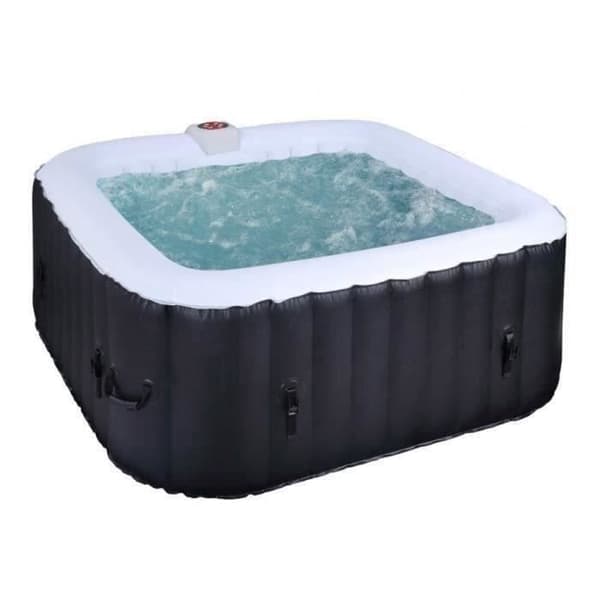 SUNSPA uppblåsbart spa - AC02 - 185 x 65 cm - 6 platser - Fyrkantigt (Levereras med filter, hänglås, golvmatta och överdrag)