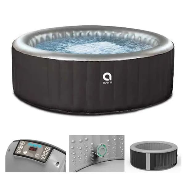 Avenli Uppblåsbar bubbelpool för seniorer - 135cm, 105 jetströmmar, 686L kapacitet, snabb uppvärmning