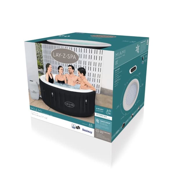 Lay-Z Spa 180 x 66 cm Miami AirJet 4 Black Spabad