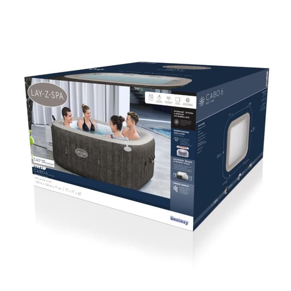 Lay-Z Spabad 180 x 180 x 71 cm Cabo MaxHold Smart HydroJet 6 Spabad