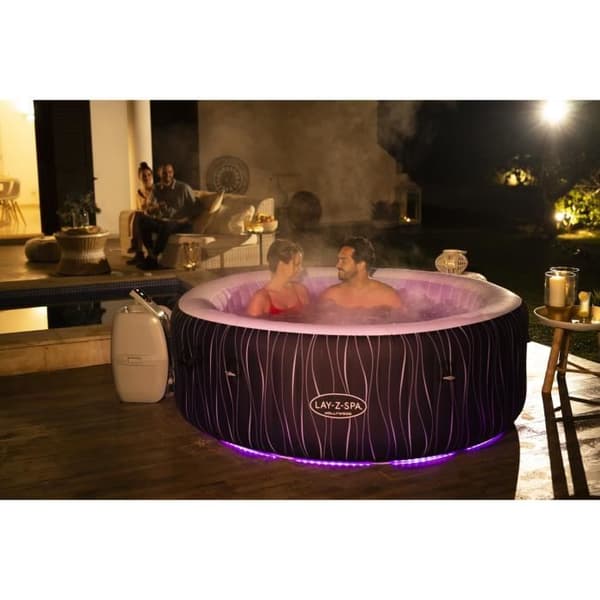 BESTWAY Uppblåsbart Spa - Lay-Z-Spa Hollywood - 196 x 66 cm - 4 till 6 platser - Runt (lock, patron, diffusor, LED...)