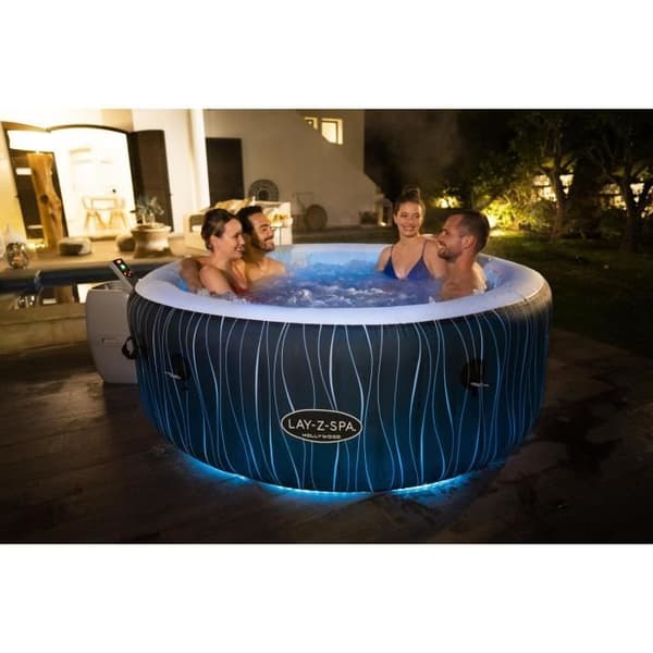 BESTWAY Uppblåsbart Spa - Lay-Z-Spa Hollywood - 196 x 66 cm - 4 till 6 platser - Runt (lock, patron, diffusor, LED...)