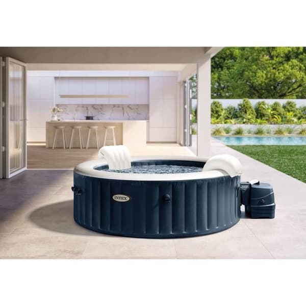 INTEX Spa Gonflable 6 platser Pure Spa Blå marin med LED-bricka ingår