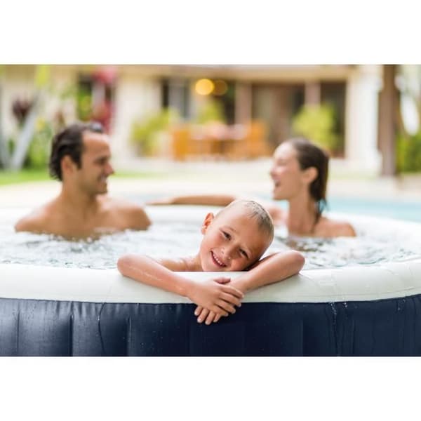INTEX Spa Gonflable 6 platser Pure Spa Blå marin med LED-bricka ingår