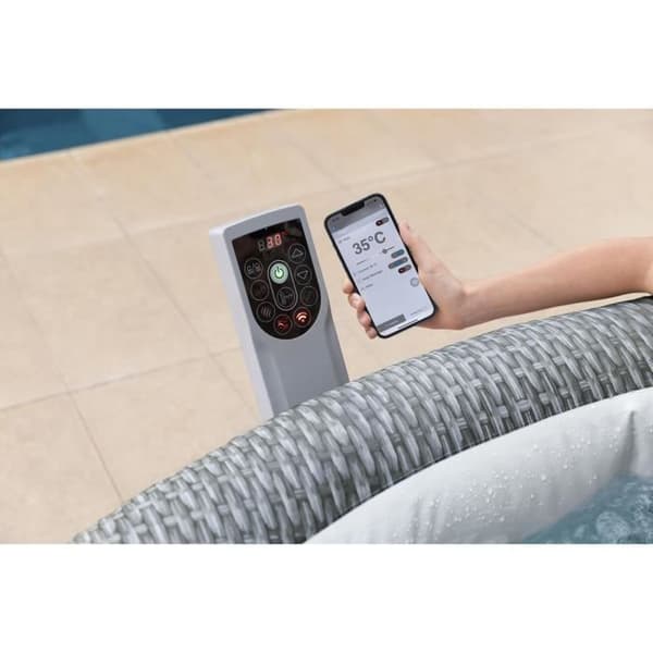 Spa gonflable BESTWAY - Lay-Z-Spa Bali - 140 luftmunstycken - 196 x 71 cm - 4 till 6 platser - Rund (lock, kartong, diffusor)