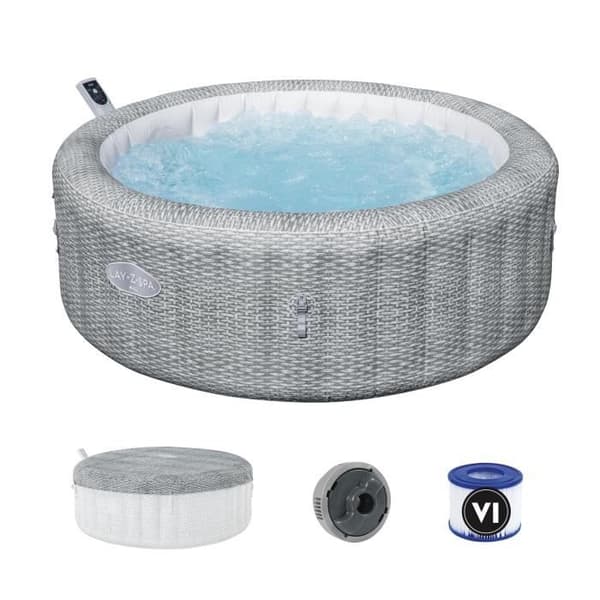 Spa gonflable BESTWAY - Lay-Z-Spa Bali - 140 luftmunstycken - 196 x 71 cm - 4 till 6 platser - Rund (lock, kartong, diffusor)