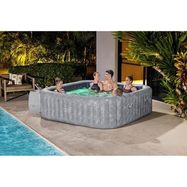 Spa gonflable BESTWAY - Lay-Z-Spa San Francisco Hydrojet Pro - 230 x 230 x 71 cm - 5/7 platser - Fyrkantig (skyddsöverdrag, en patron)