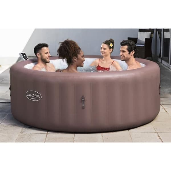 Spa gonflable BESTWAY - Lay-Z-Spa Hawaii - 140 luftjetar - 196 x 71 cm - 4 till 6 platser - Rund (lock, patron, diffusor)