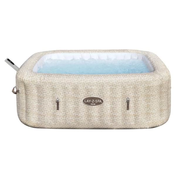 Spa uppblåsbar BESTWAY - Lay-Z-Spa Rom - 180 luftstrålar - 201 x 201 x 71 cm - 5 till 7 platser - Fyrkantig (lock, patron, diffusor)