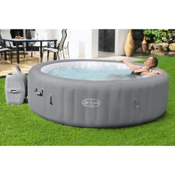 Spa gonflable BESTWAY - Lay-Z-Spa Grenada - 236 x 71 cm - 6 till 8 platser - Rund (Levereras med lock, patron och diffusor)