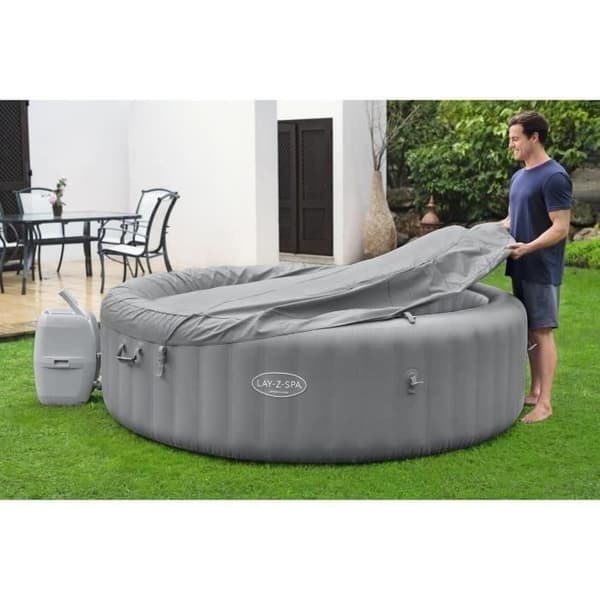 Spa gonflable BESTWAY - Lay-Z-Spa Grenada - 236 x 71 cm - 6 till 8 platser - Rund (Levereras med lock, patron och diffusor)