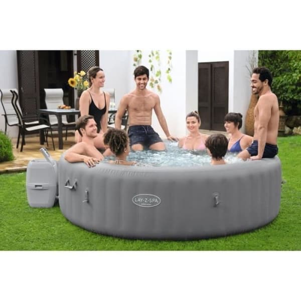 Spa gonflable BESTWAY - Lay-Z-Spa Grenada - 236 x 71 cm - 6 till 8 platser - Rund (Levereras med lock, patron och diffusor)