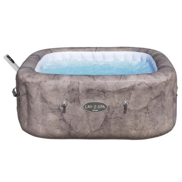 Spa gonflable BESTWAY - Lay-Z-Spa Rom - 140 airjets - 180 x 180 x 71 cm - 4 till 6 platser - Fyrkant (täcke, patron, diffusor)