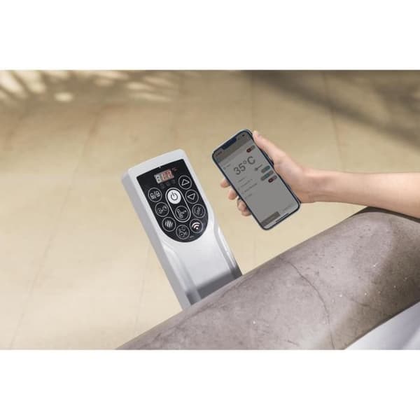 Spa gonflable BESTWAY - Lay-Z-Spa Rom - 140 airjets - 180 x 180 x 71 cm - 4 till 6 platser - Fyrkant (täcke, patron, diffusor)