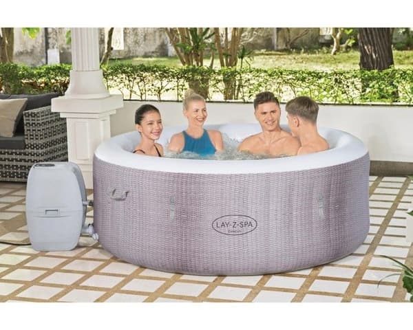 Spa gonflabel BESTWAY - Lay-Z-Spa® Cancun - 120 airjets™ - 180 x 66 cm - 2 till 4 personer - Rund (överdrag, patron, diffusor)