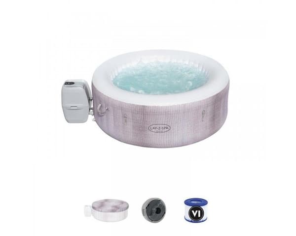 Spa gonflabel BESTWAY - Lay-Z-Spa® Cancun - 120 airjets™ - 180 x 66 cm - 2 till 4 personer - Rund (överdrag, patron, diffusor)