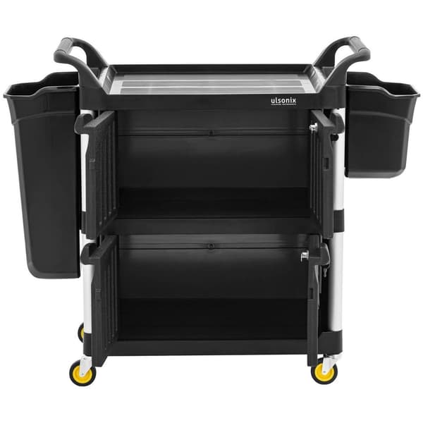 ulsonix Städvagn - Låsbar - 150 kg - 3 hyllor