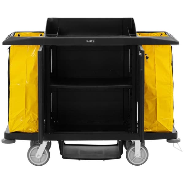 ulsonix Städvagn - Låsbar - 250 kg - 6 hyllor - 2 st. nylonsäckar