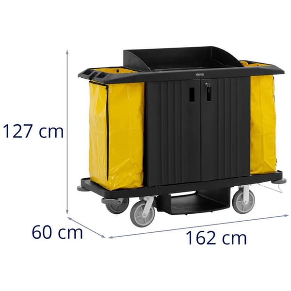 ulsonix Städvagn - Låsbar - 250 kg - 6 hyllor - 2 st. nylonsäckar
