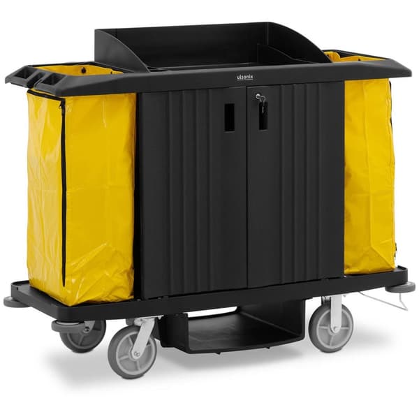 ulsonix Städvagn - Låsbar - 250 kg - 6 hyllor - 2 st. nylonsäckar