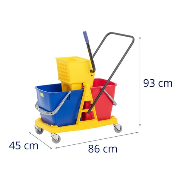 ulsonix - Städvagn med press - 2 hinkar - 60 l