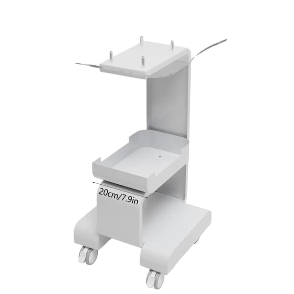 Rullende skønhedsvogn, moderne design, robust metal- og akrylstruktur,Hvid