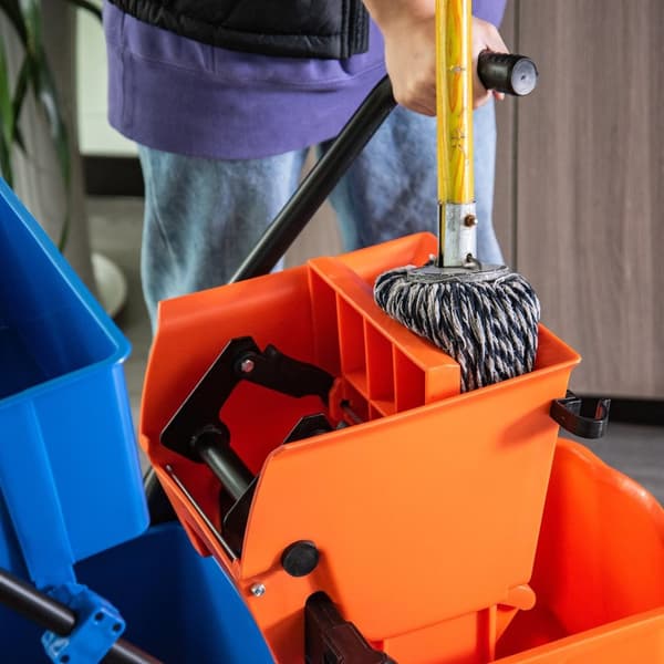 Rootz Professional Cleaning Tralley - Talonmiehen kärry - puhdistuskärry - Helppo lattiapuhdistus - 78 cm x 45cm x 95 cm