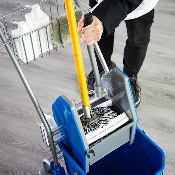 Rootz Cleaning Trolley - Husholdningsvogn - Professionel rengøringsvogn - 26L Kapacitet - 73L x 45W x 95H cm