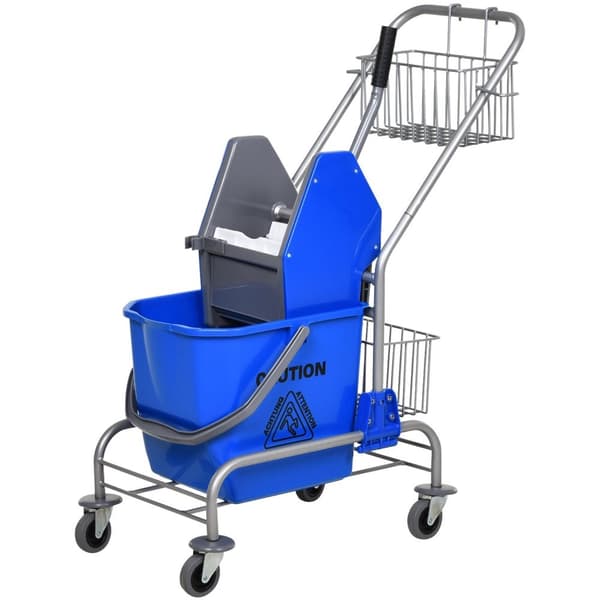 Rootz Cleaning Trolley - Hushållsvagn - Professionell rengöringsvagn - 26L kapacitet - 73L x 45W x 95H cm