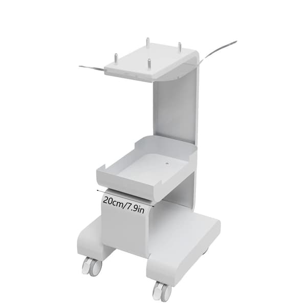 Rullende skønhedsvogn, moderne design, robust metal- og akrylstruktur,Hvid