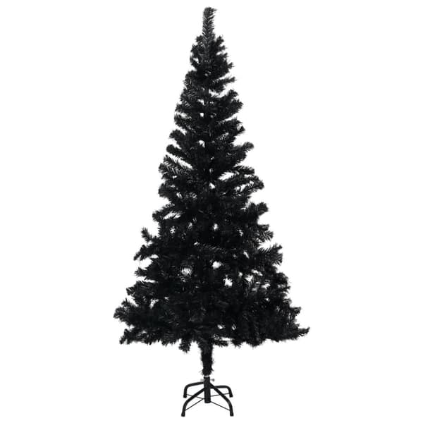 vidaXL Tekojoulukuusi palloilla esivalaistu musta 150 cm PVC - Joulukuuset