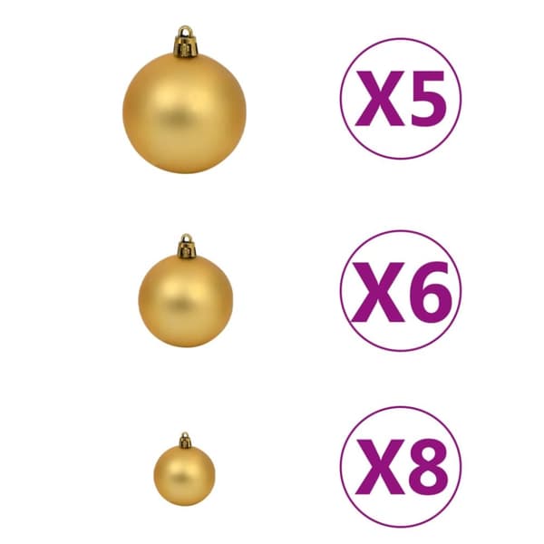 vidaXL Tekojoulukuusi palloilla esivalaistu musta 150 cm PVC - Joulukuuset