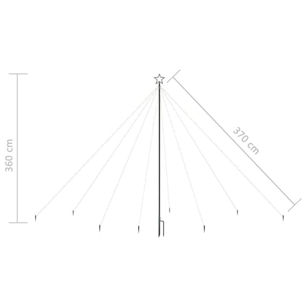 vidaXL Julgran LED inomhus/utomhus 576 lysdioder 3,6 m - Julgranar