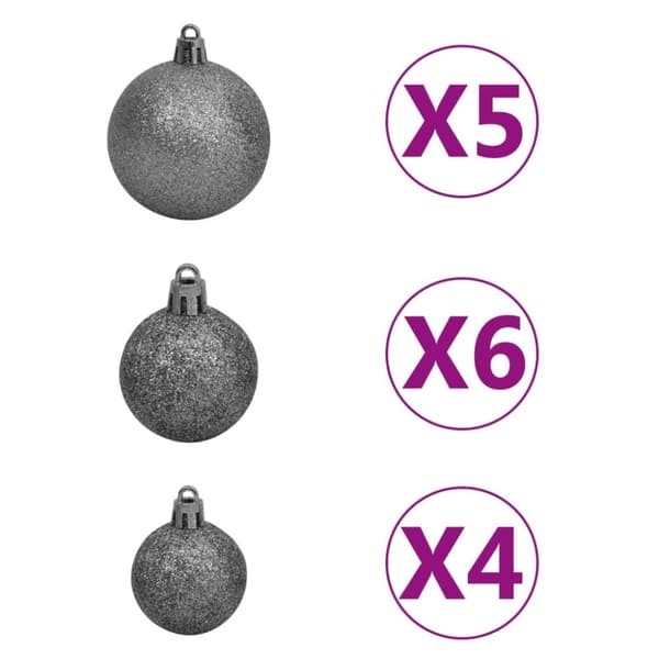 vidaXL kunstigt juletræ med lys og kuglesæt 120 cm grøn -  Juletræer