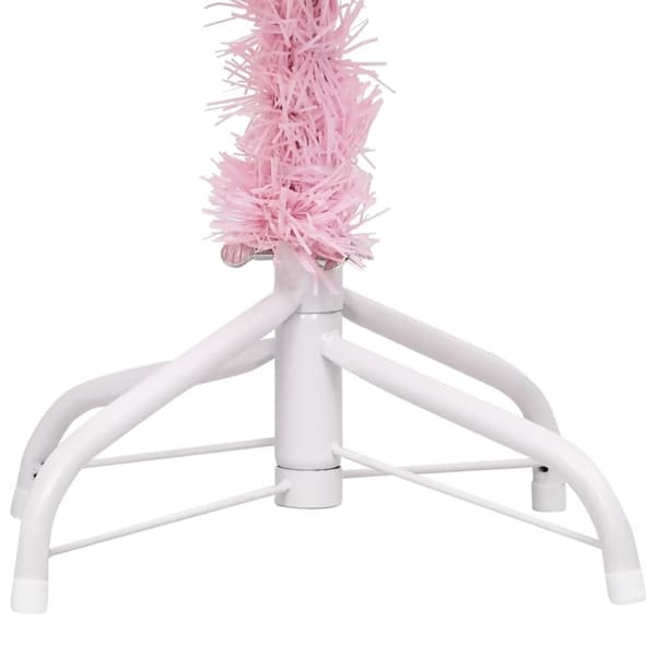 vidaXL Tekojoulukuusi palloilla esivalaistu pinkki 120 cm PVC -  Joulukuuset