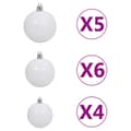 Pikkukuva 8 / 11: vidaXL Tekojoulukuusi palloilla esivalaistu pinkki 120 cm PVC -  Joulukuuset