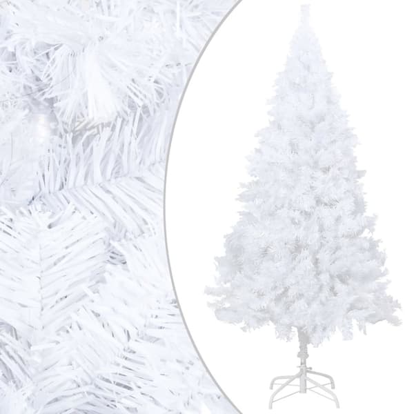 vidaXL kunstigt juletræ med lys og kuglesæt 120 cm PVC hvid - Juletræer