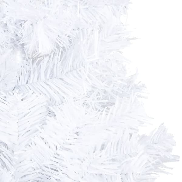 vidaXL kunstigt juletræ med lys og kuglesæt 120 cm PVC hvid - Juletræer