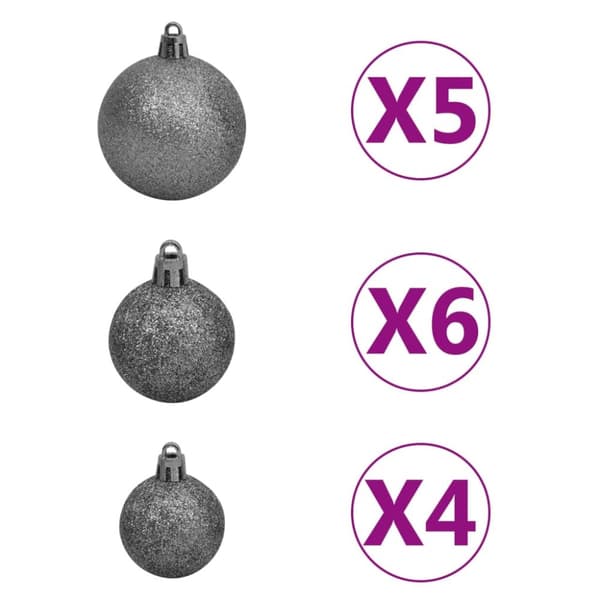 vidaXL kunstigt juletræ med lys og kuglesæt 150 cm 380 grene -  Juletræer
