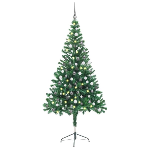 vidaXL kunstigt juletræ med lys og kuglesæt 150 cm 380 grene -  Juletræer
