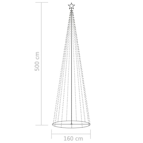vidaXL Julgranskon 752 färgglada LEDs 160x500 cm -  Julgranar