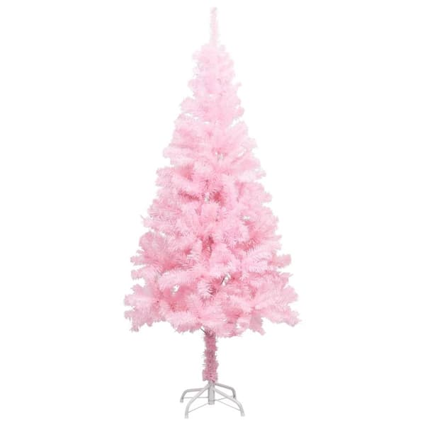 vidaXL Tekojoulukuusi palloilla esivalaistu pinkki 120 cm PVC -  Joulukuuset