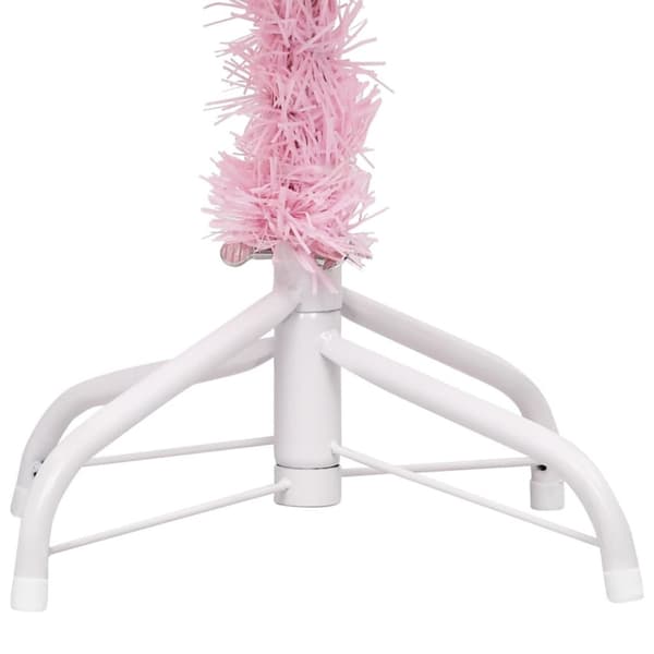 vidaXL Tekojoulukuusi palloilla esivalaistu pinkki 120 cm PVC -  Joulukuuset