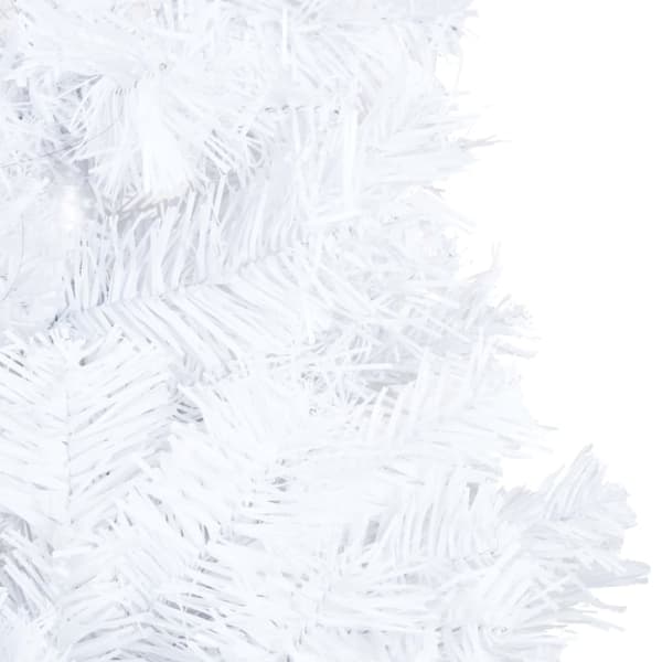 vidaXL Belyst plastgran med kulor vit 180 cm PVC -  Julgranar