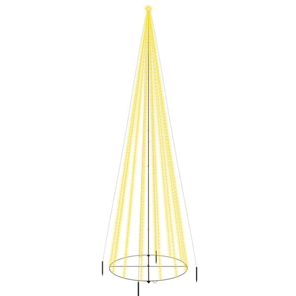 vidaXL Kartio joulukuusi 1134 lämpimän valkoista LED-valoa 230x800 cm -  Joulukuuset