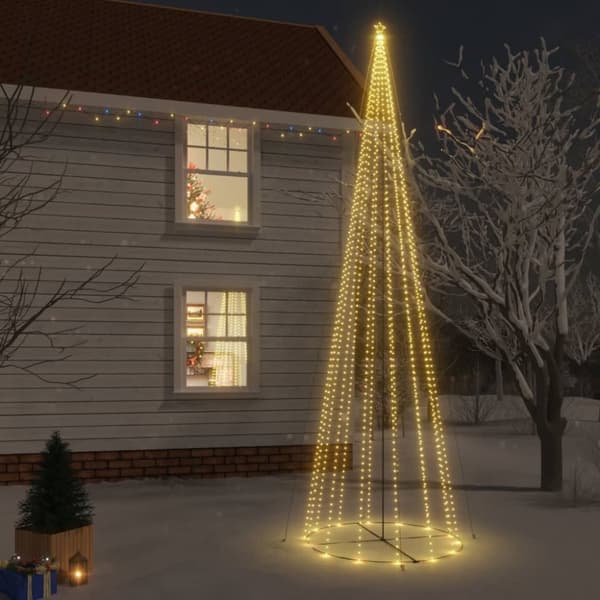 vidaXL Kartio joulukuusi 1134 lämpimän valkoista LED-valoa 230x800 cm -  Joulukuuset