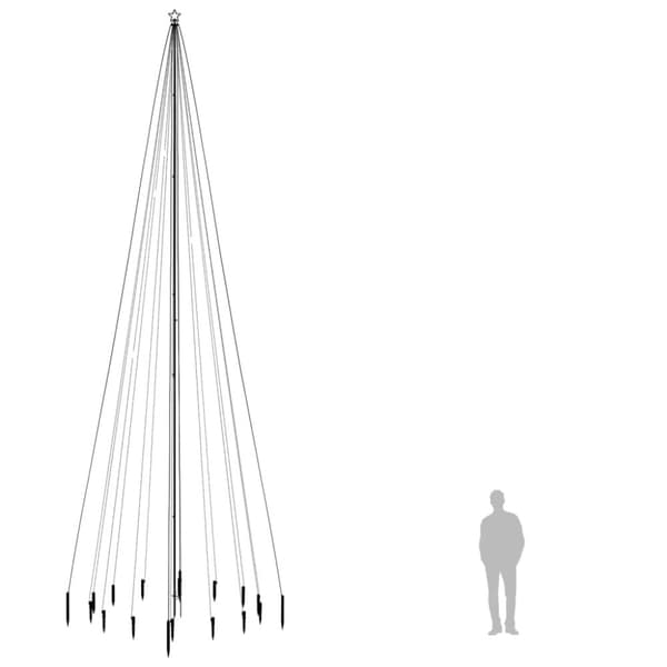 vidaXL Joulukuusi piikillä 1134 lämpimän valkoista LED-valoa 800 cm - Joulukuuset