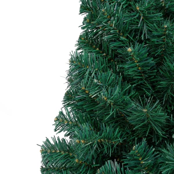 The Living Store Belyst halv plastgran med kulor grön 180 cm -  Julgranar
