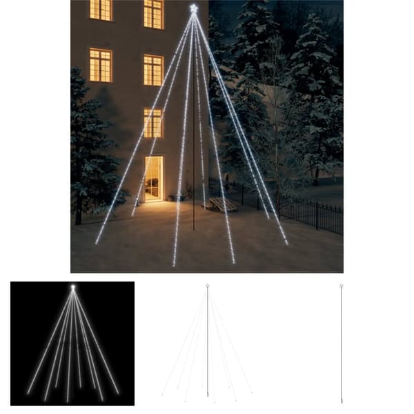 The Living Store Joulukuusen valot sisä-/ulkokäyttöön 1300 x LED kylmä valk. 8 m -  Joulukuuset